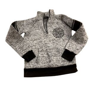 Love | Half Zip Gray Boys Sweater Medium Black Zipper